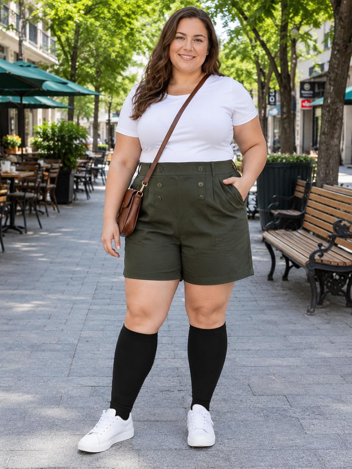 Plus Size Compression Leg Sleeves for Women& Men 15-20mmHg Wide Calf Knee High Leg Sleeves