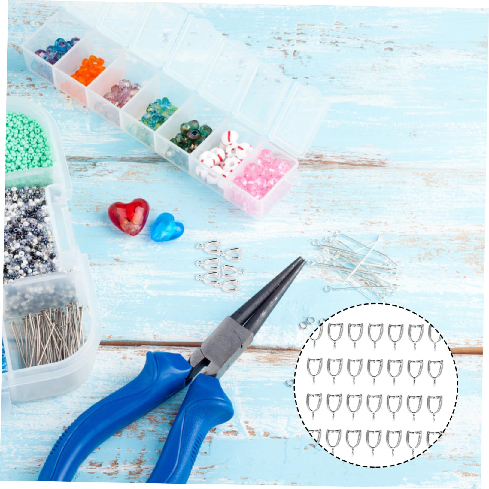 10 Connecteurs Ovales En Métal Avec Pierres - Pour Bijoux DIY Colliers Bracelets - Artisanat Déco