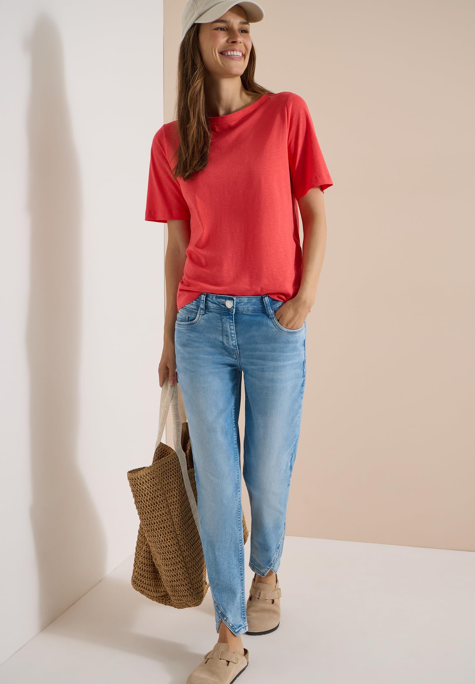 Cecil Damen Straight Leg Jeans mit Nietendetails 3818630