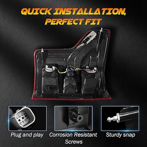 Miniatura 4 de Conjunto de luz trasera compatible con Ford F150 2020 2019 2018, luces traseras, lámpara de freno trasera, montaje de luz trasera para reemplazar