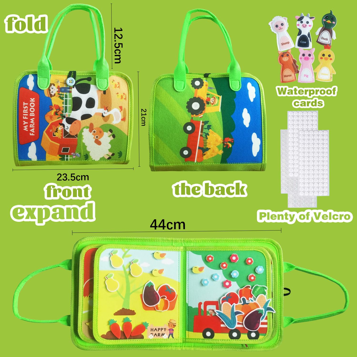 Busy Board ab 1 Jahr,Montessori Spielzeug ab 1 2 3 4 Jahr,Lernspielzeug Quiet Book Bauernhof ab 1 2 Jahr,Geschenke für Jungen Mädchen,Sensorik Spielzeug,Motorikspielzeug,Kinderspielzeug Activity Board