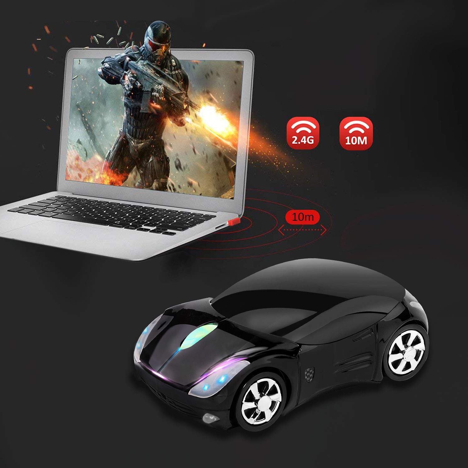 Amazon.co.jp: 2.4G ワイヤレスマウス フェラーリデザイン 無線マウス  