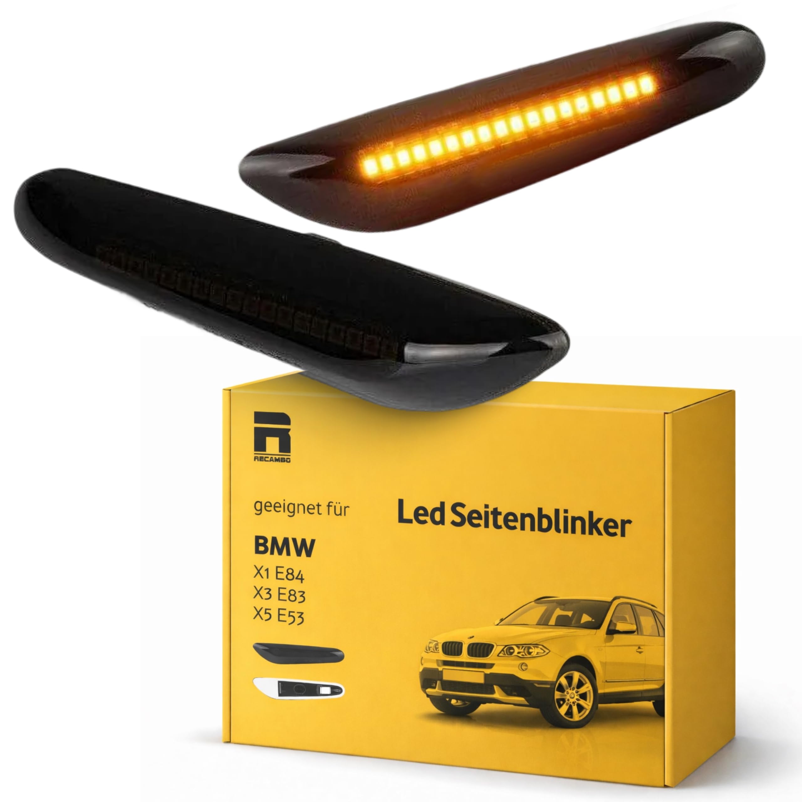 LED Seitenblinker passend für BMW X1 E84 | X3 E83 | X5 E53 | SCHWARZ
