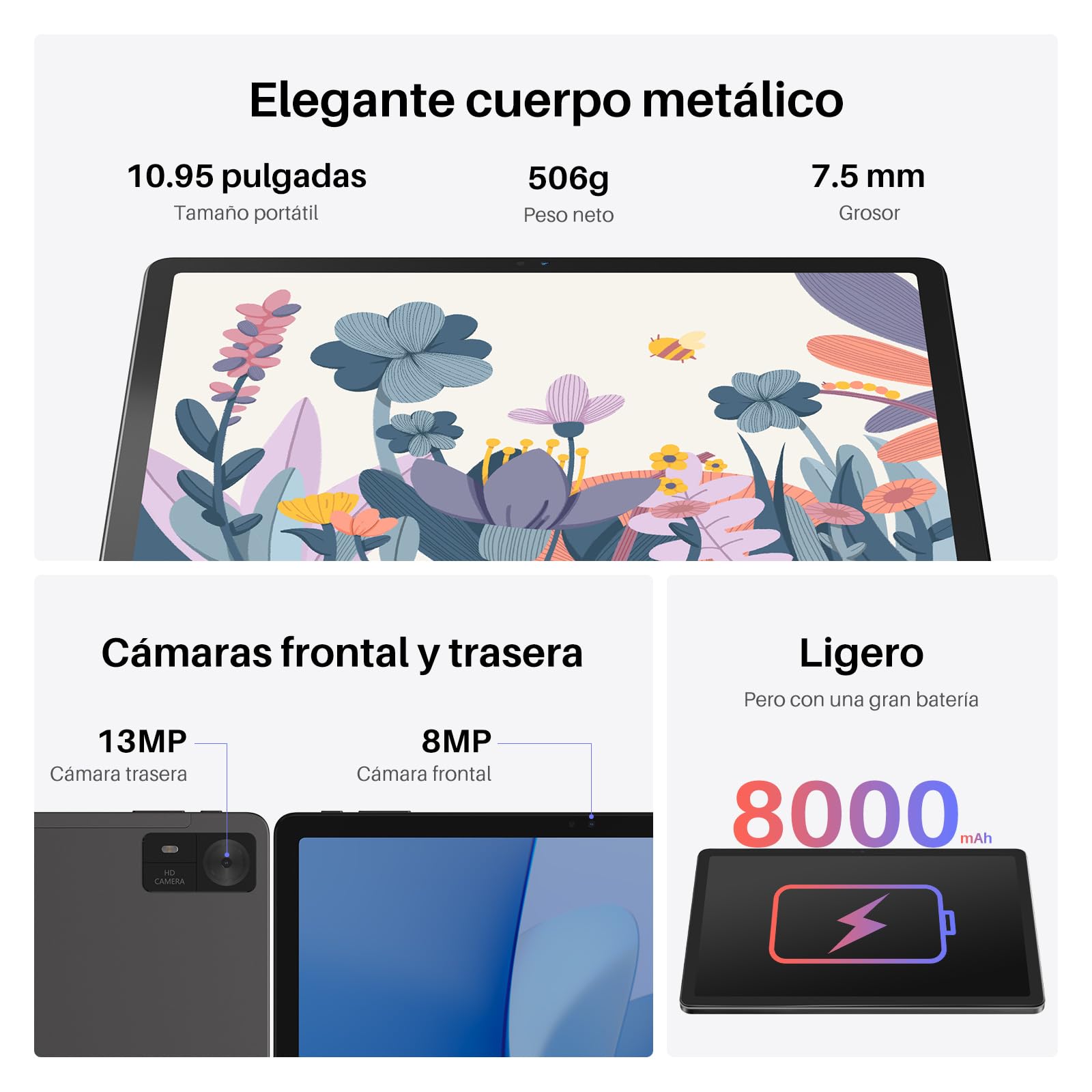 HUION Kamvas Slate 11 Tableta Gráfica Independiente con Pantalla, Lápiz H-Pencil, Android 14, 8GB+128GB WiFi, Batería de 8000mAh, No Requiere PC 10.95 Pulgadas, Resolución 2K, Refresco de 90Hz