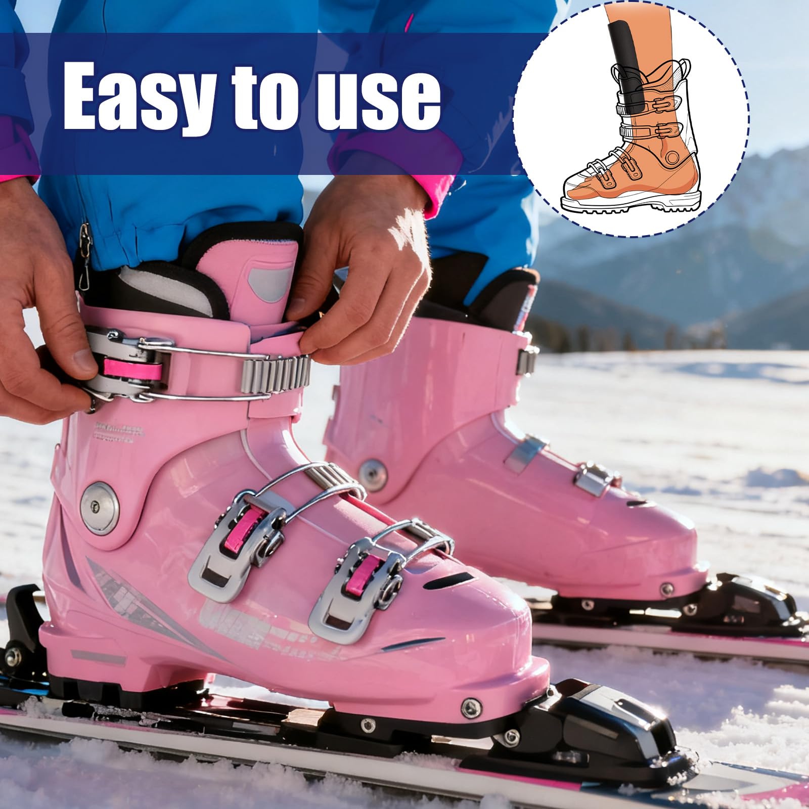 Penitue 2pcs Protège Tibias de Ski, Protège-Tibias de Snowboard en Mousse Épaisse pour Chaussures Protection Anti-Chocs