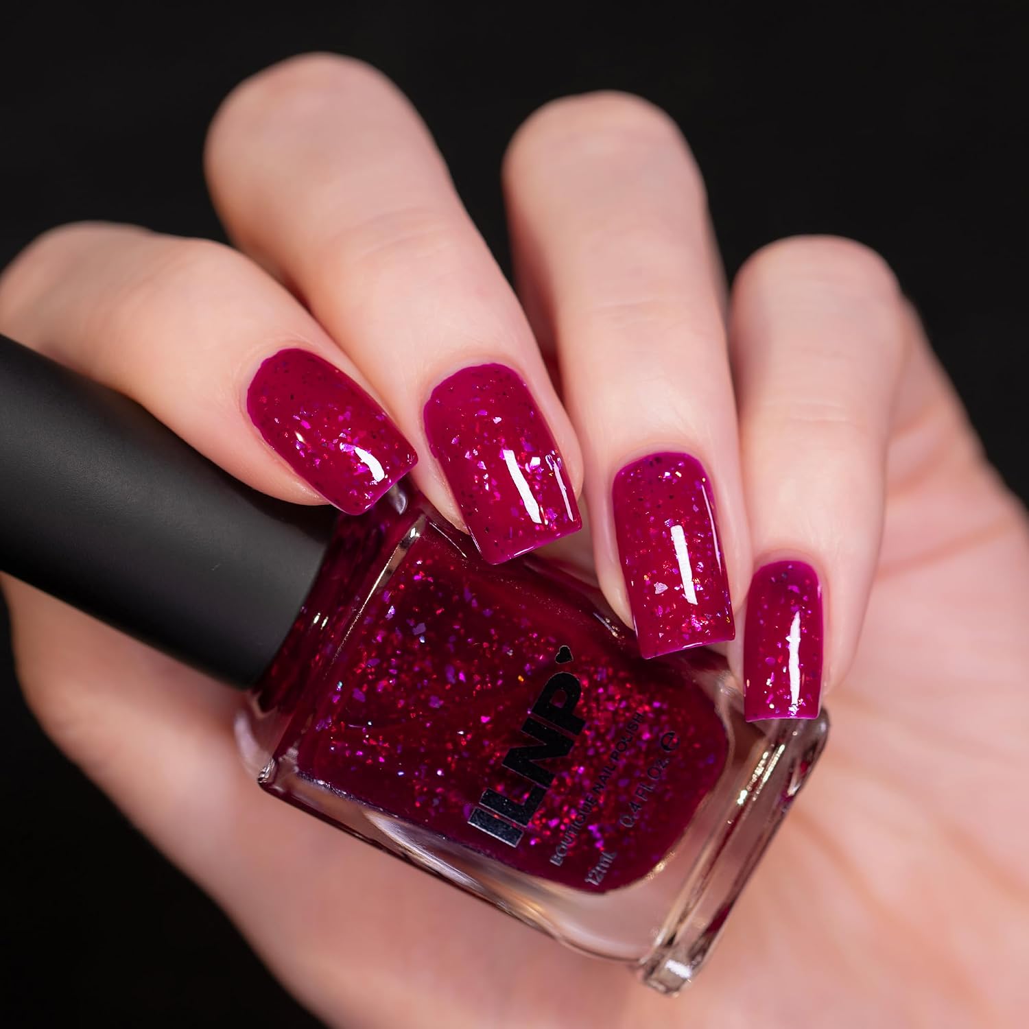 ILNP Curtain Call - Deep Magenta-Based Iridescent Flakie Shimmer Nail Polish