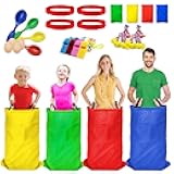 Potato Sack Race Bags - 32PCS Outdoor Games Sack Race Bags for Adults and Kids,3 Legged Race Bands,Egg Spoon Relay Race,Bean Bag Toss,Party Games for Kids,Field Day Games for Adults