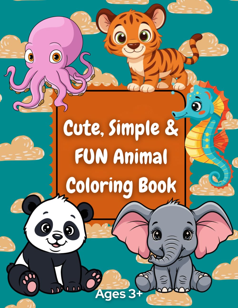 Cute, Simple & FUN Animal Coloring Book