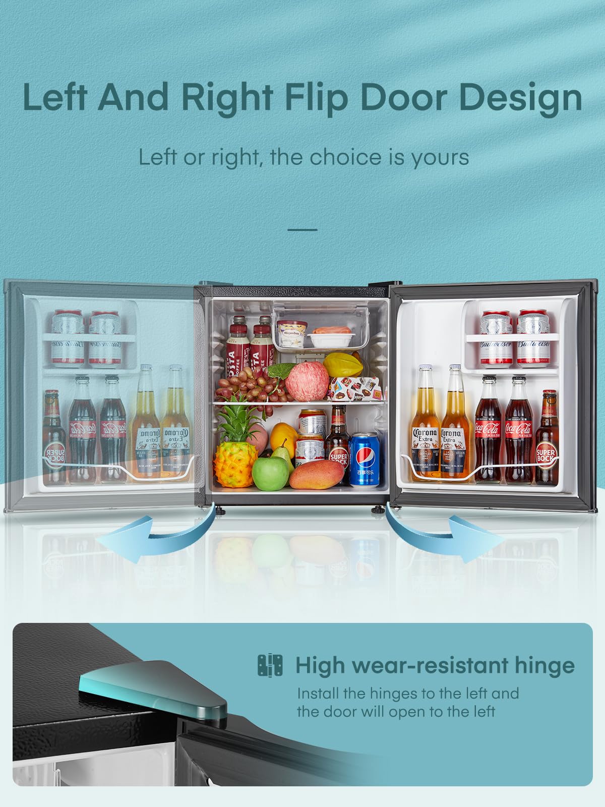 Frigo Bar 46L Compatto - Per Casa, Ufficio O Hotel, Temperatura Regolabile, Bianco - Foto 6