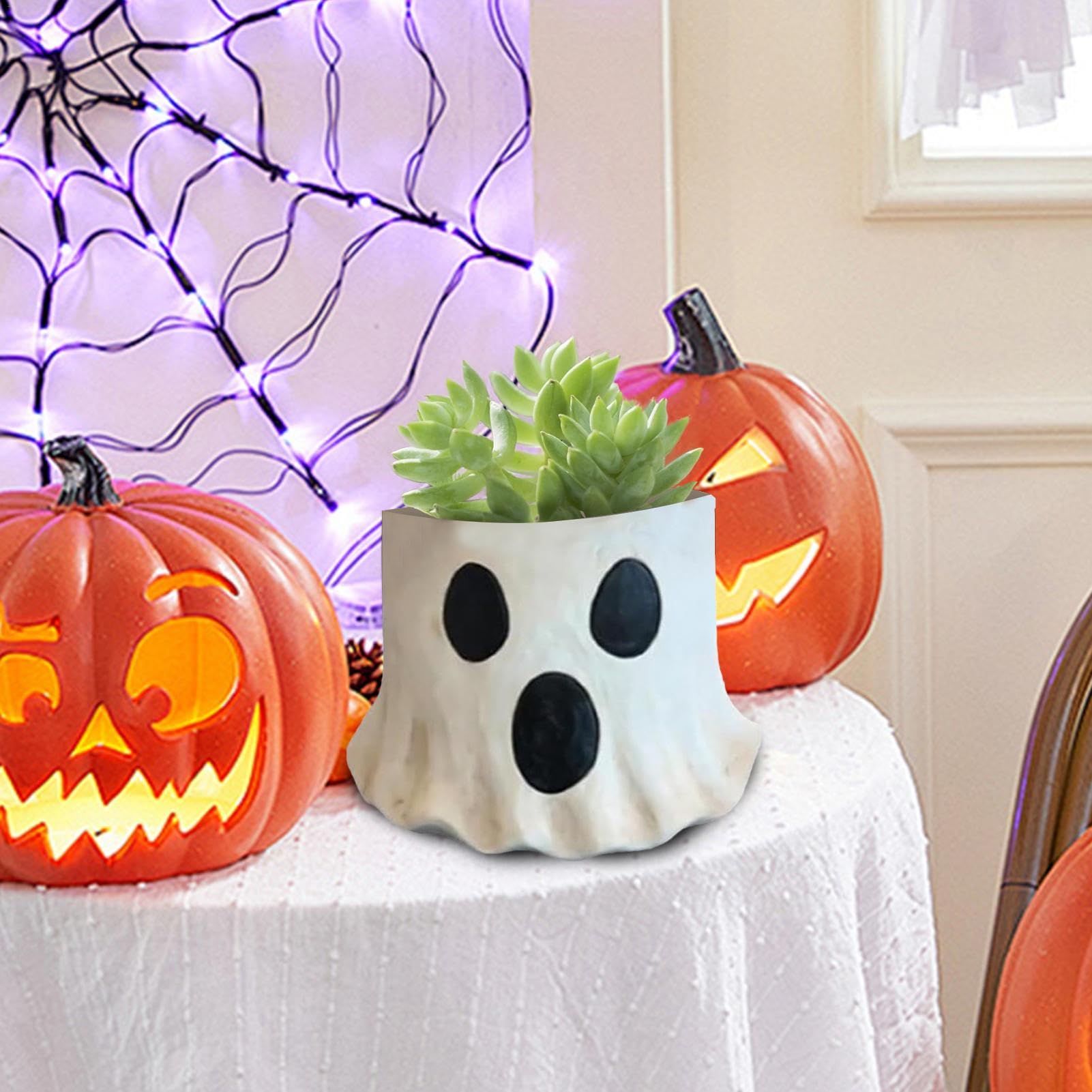 Amazon.co.jp: おばけ 置物 植木鉢 ハロウィン ゴースト プランター