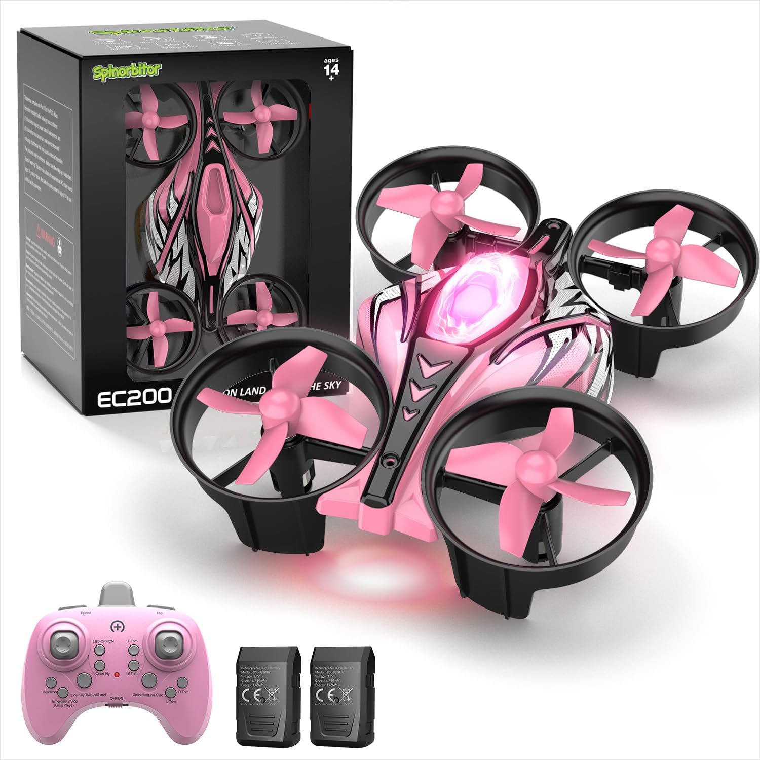 Drones for Kids 8-12, Mini Indoor Drone with 24 Piece Track Set, 2 in 1 RC Quadcopter & Flying Car Toys for Age 10-14 Boys with Jump Fly, Land Mode, Railcar Race,360 Flips,2 Batteries,Altitude Hold