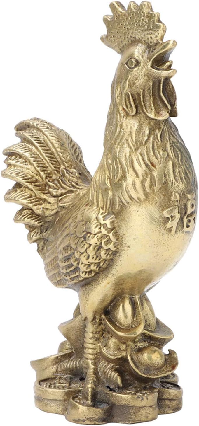 Tbest Brass Chicken Figurine Brass Rooster,Best Pure Brass Rooster Chicken Symbol of