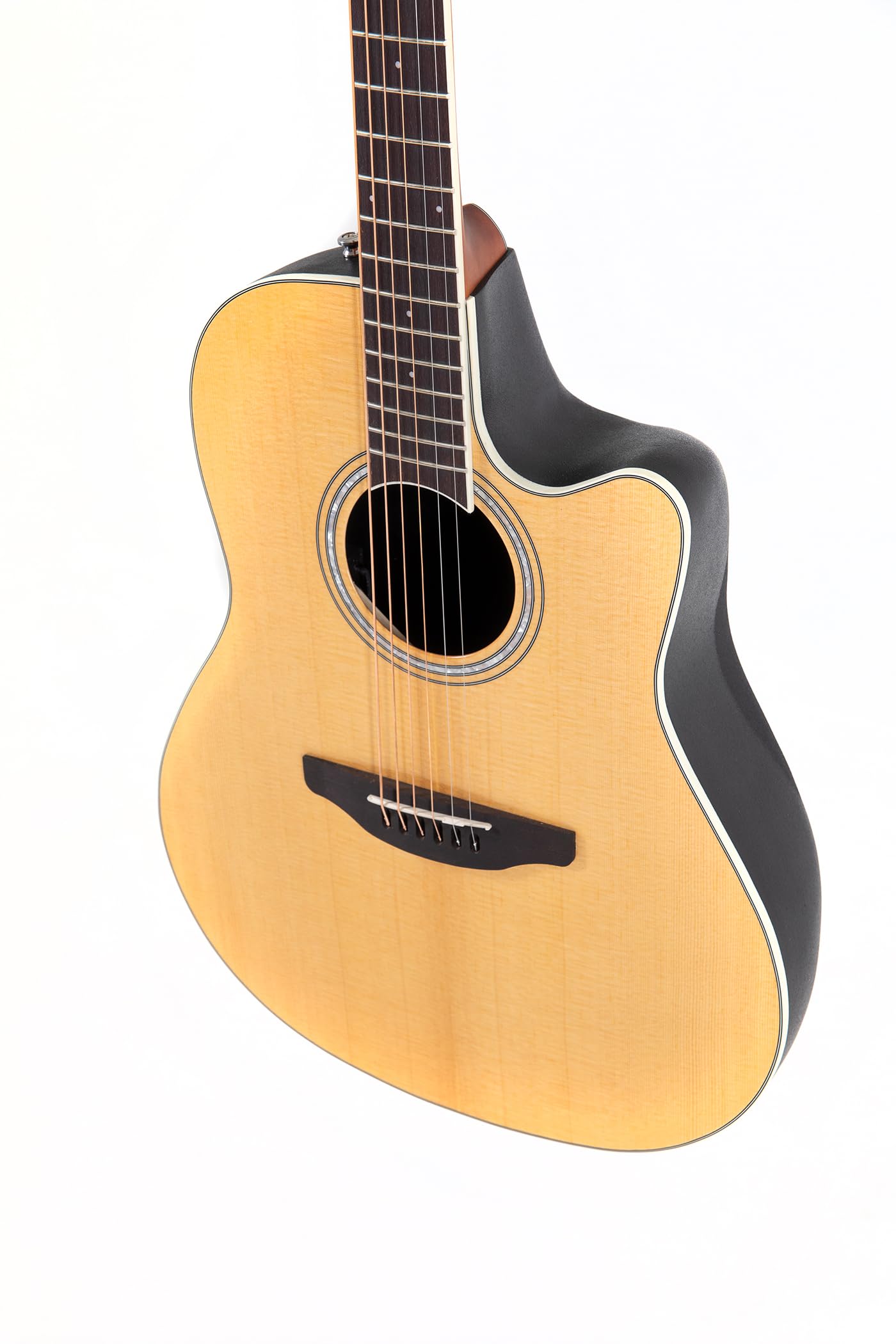OVATION E-Akustikgitarre Celebrity Traditional CS24 Mid Cutaway - Massive Fichtendecke - Mid-depth Lyrachord Body - Natural - CS24-4-G