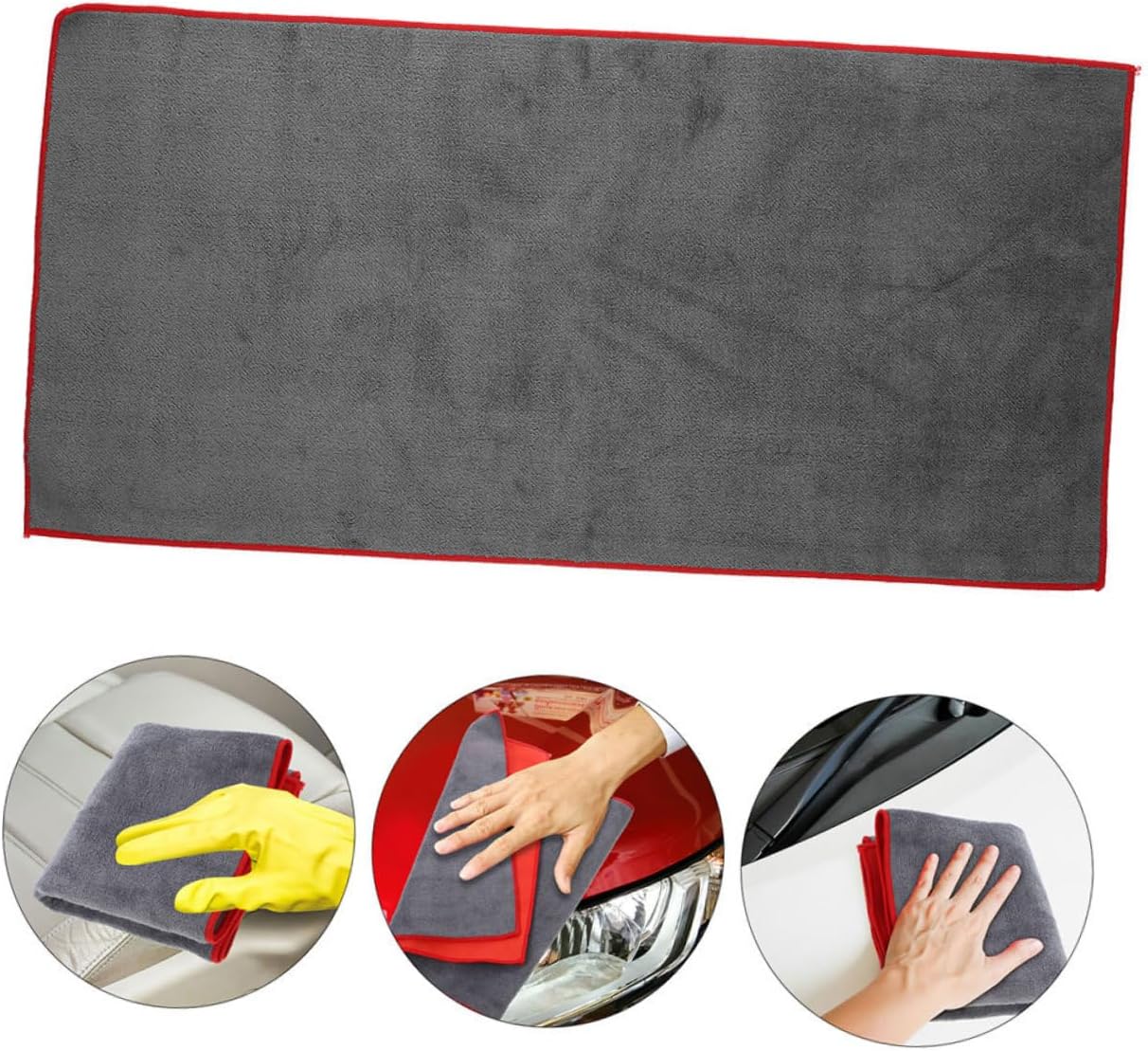 5pcs Super Absorbent Car Drying Towels Microfiber Auto Wash Cloths Reusable Soft for Vehicle Exterior Detailing