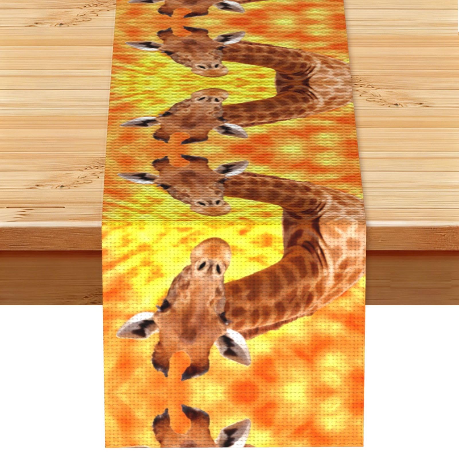 Giraffe (3) Linen Feel Table Runner Wedding Party Home Decoration
