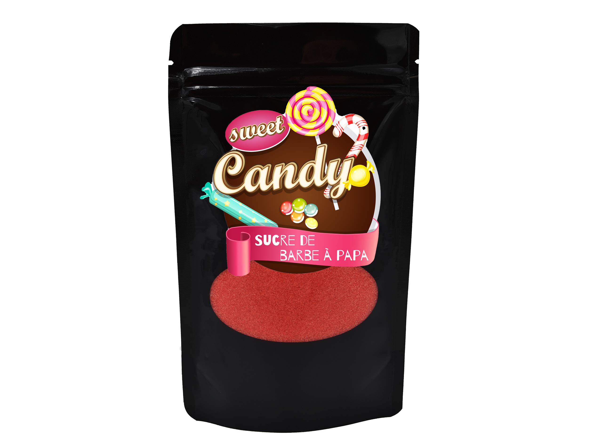 Hopser Food Fun Cukier aromatyczny | smak truskawek | cukier kolorowy do waty cukrowej, maszyn do waty cukrowej, popcornu, dekorowania, 1 x 200 g
