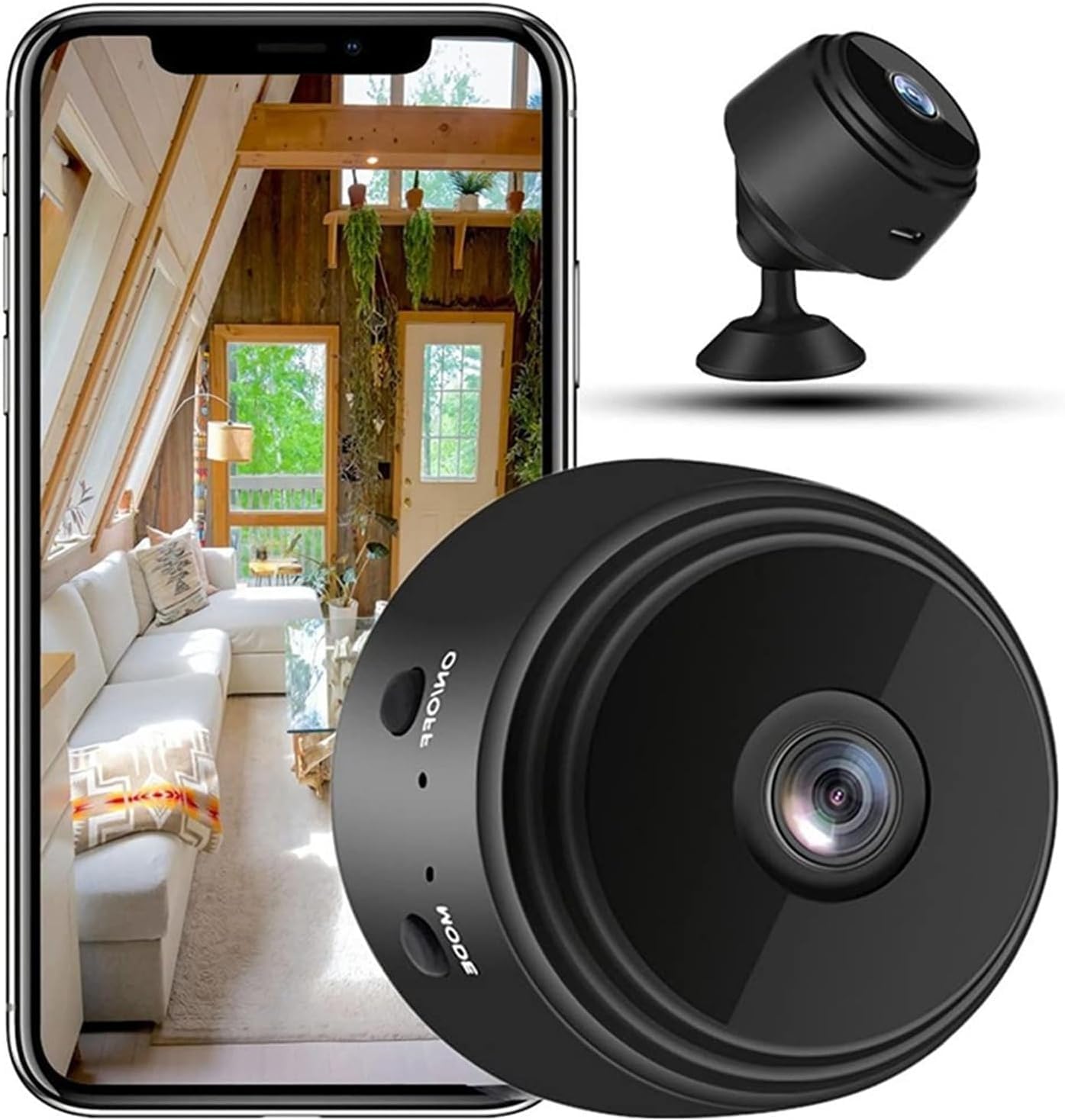 Zorzel A9 Mini Camera Wireless WiFi Network Monitor Security Camera HD 1080P Night Vision for Car Home Office Black, one Size (Black)-image-40