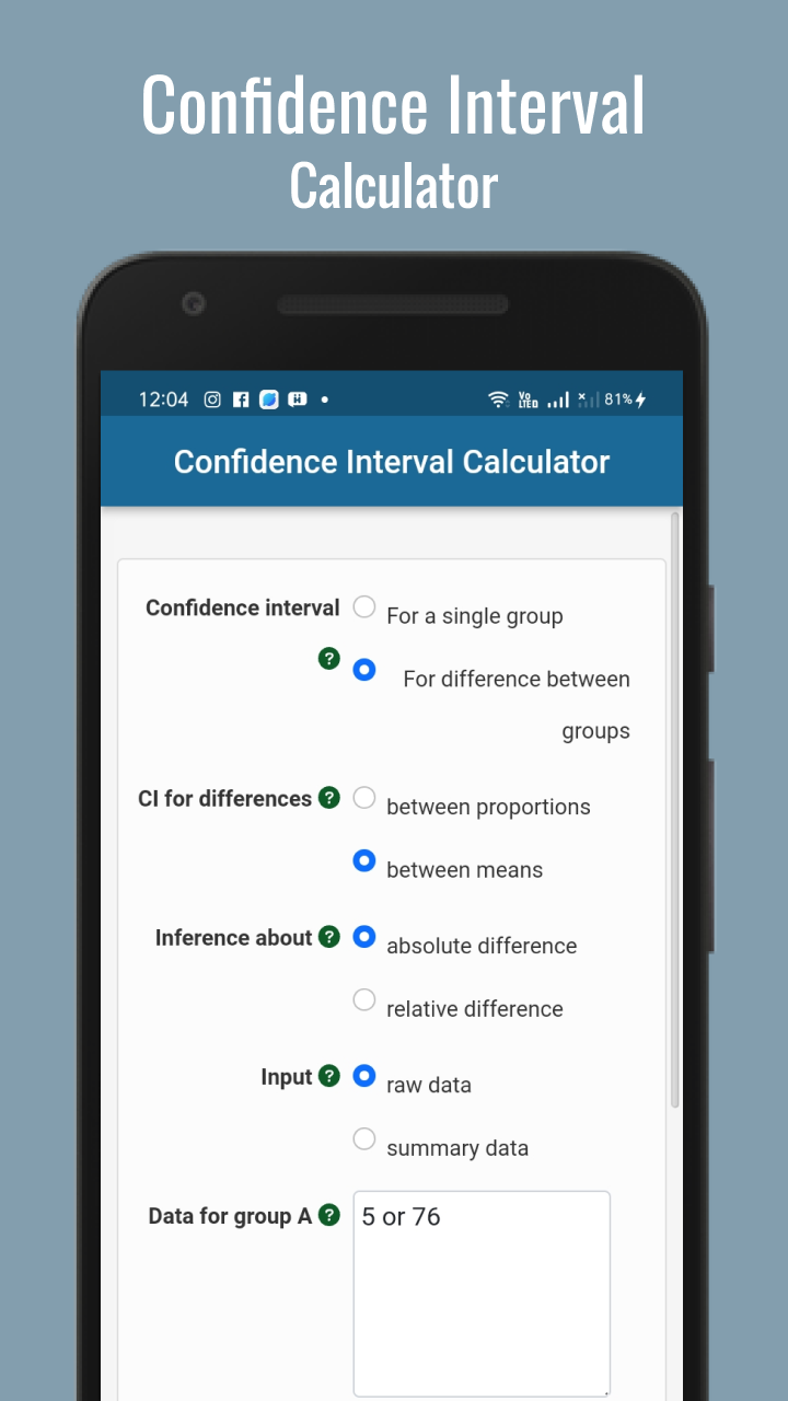 Confidence Interval Calculator - App on Amazon Appstore