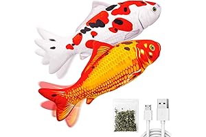 TOOGE Interactive Catnip Fish Toys, 11" Floppy Fish Kicker for Indoor Cats...