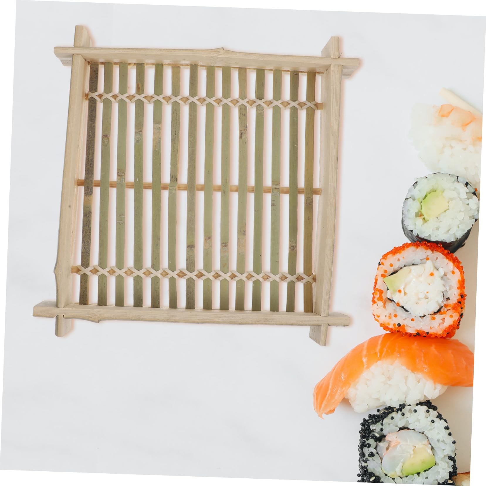 Wakauto Japanese Soba Noodles Plate with Mat Rectangular Cold Noodle Dish Elegant Sushi Serving Tray Space Saving Design Dishwasher Safe Tableware