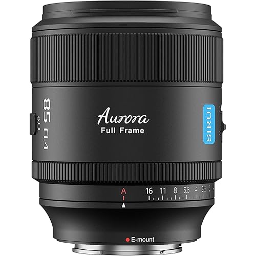 SIRUI Aurora 85mm F1.4 Full Frame Auto Focus Lens, Telephoto Prime Portrait Lens for E Mount Cameras FX3, FX6, A7 Series, A7R Series, A7S Series, A9, ZV-E1, Black