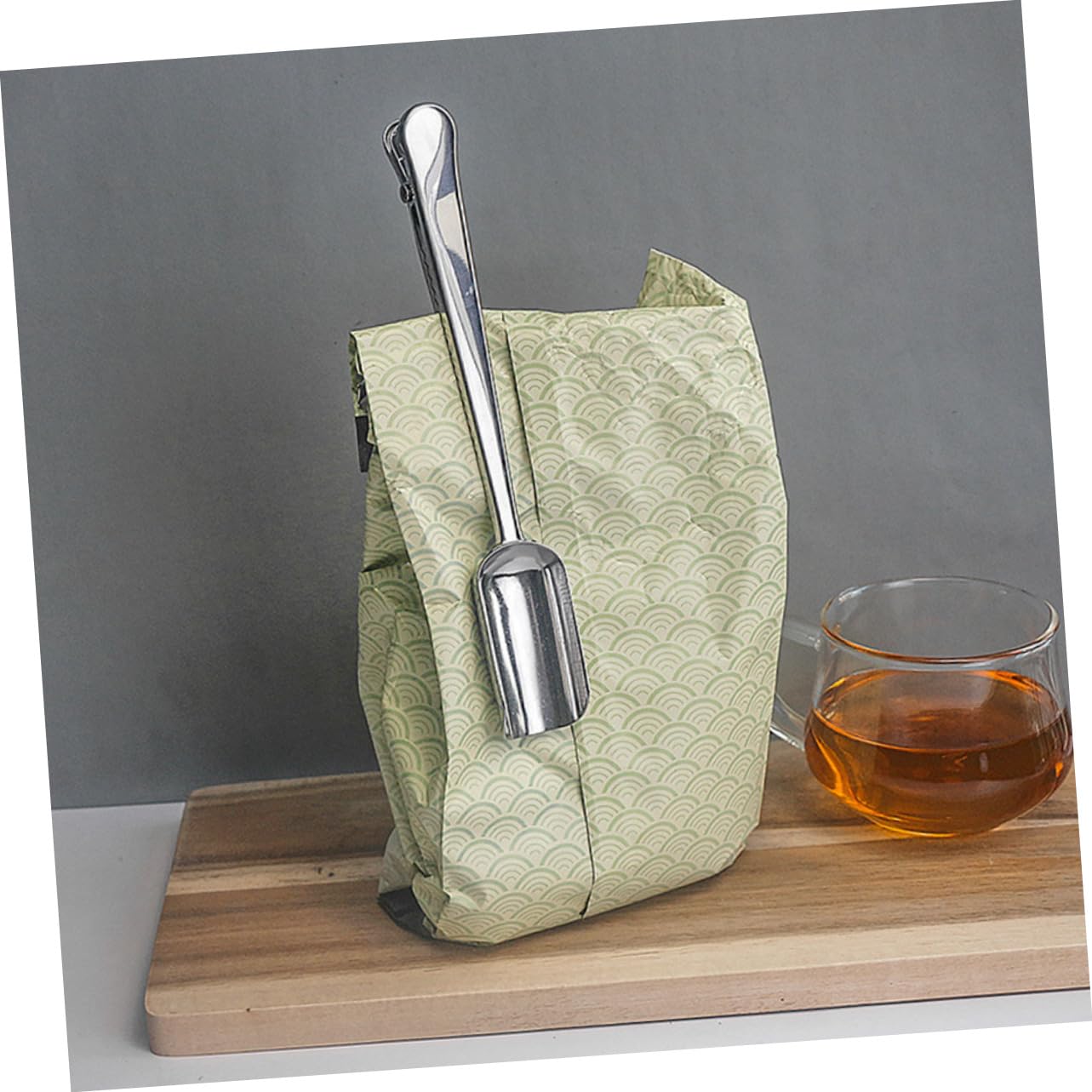 FUNOMOCYA 2pcs Stainless Steel Tea Spoon and Scoop Practical Tea Shovel with Clip