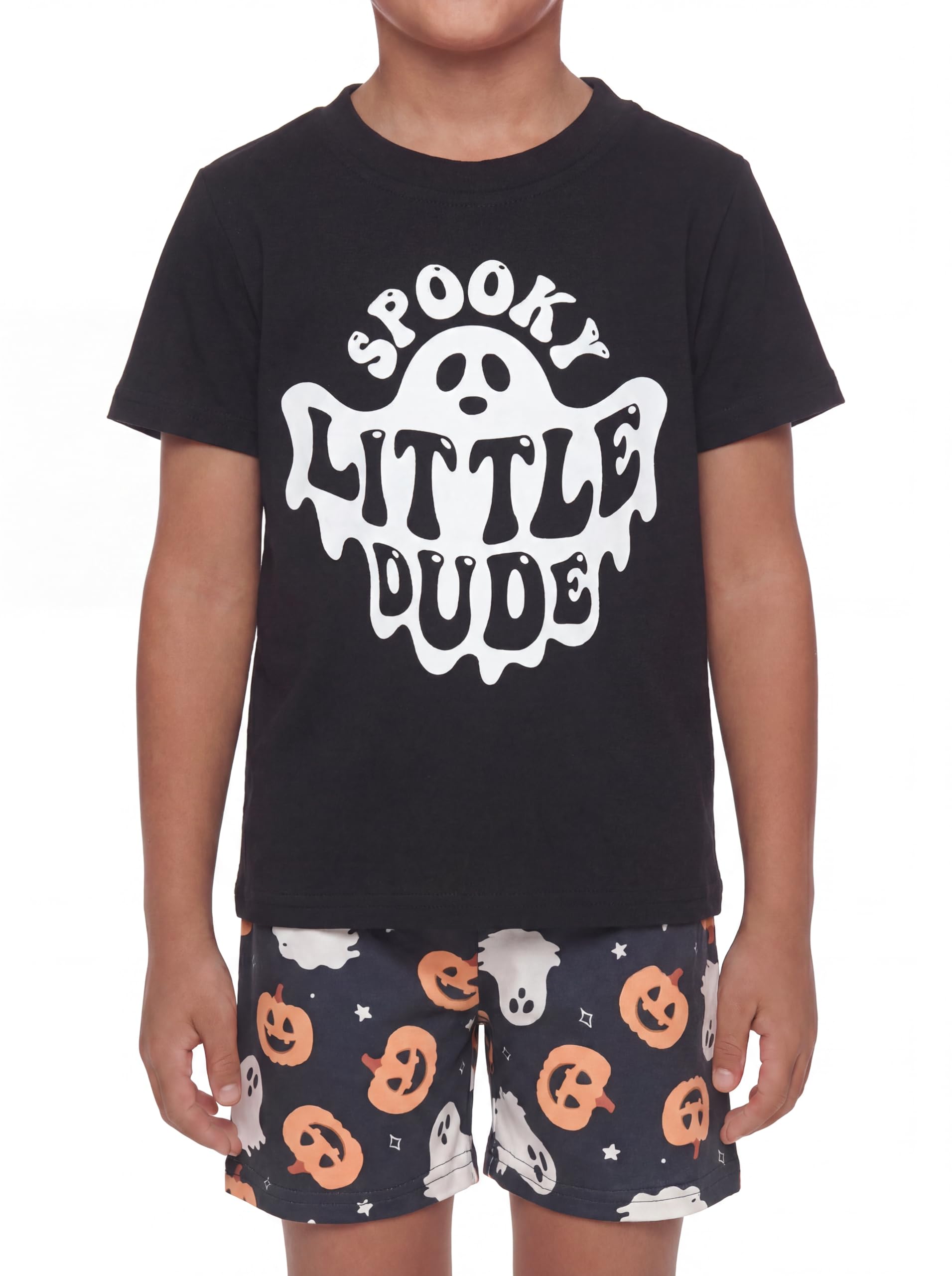 Boys 2pc Shorts Set Outfit Short Sleeve Shirt with Classic Applique Print and Shorts