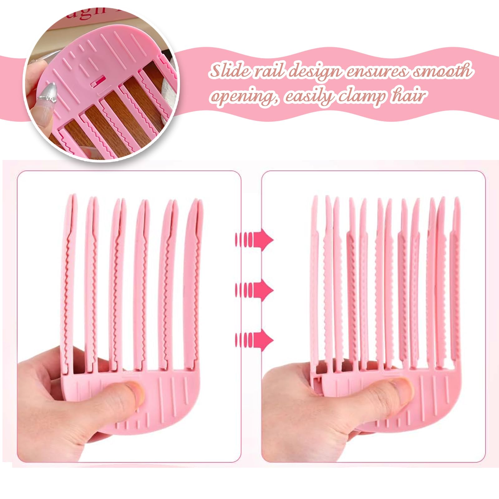 NICECONE 2 Pcs Wind Shaping Styling Comb Set for Fluffy Bangs No-Trace Hair Root Lifting Clips 3/6 Teeth No Crease Hair Volume Clip Quick High Crown Hair Styling Tools for All Hair Types - Image 3