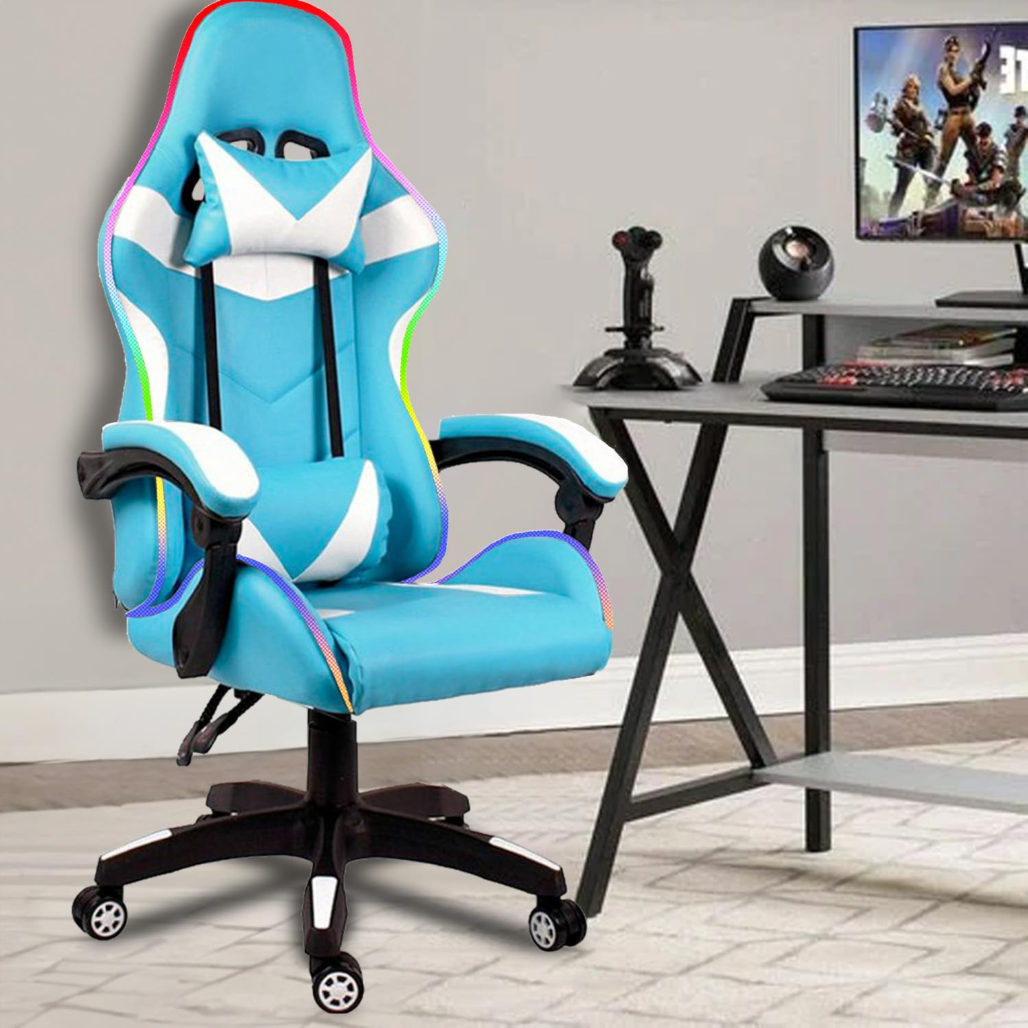 Gaming Chair con LED RGB e Controller Remoto - Sedia Ergonomica per Ufficio e Casa - Dettaglio