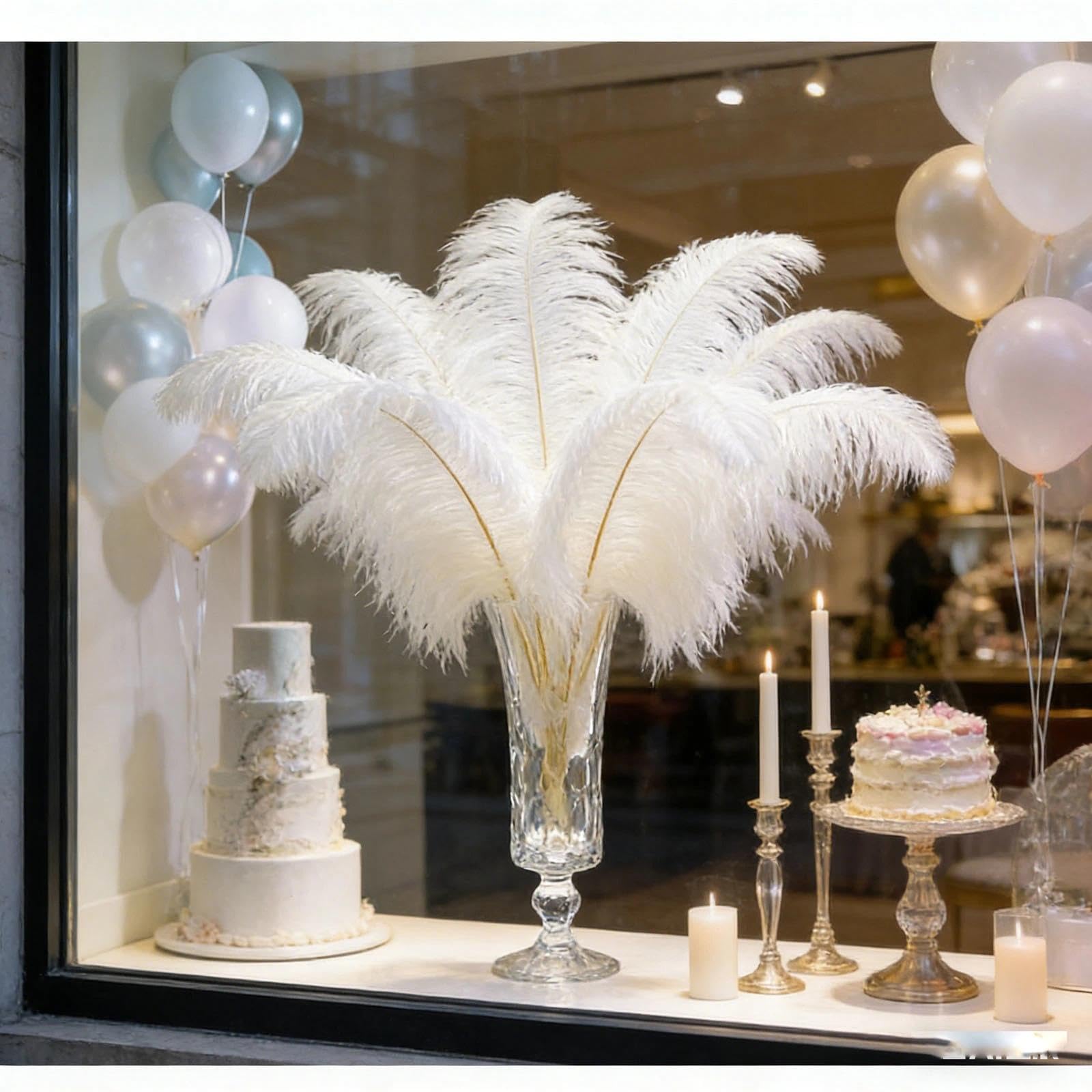 Lot de 20 grandes plumes d’autruche blanches naturelles 25-30 cm, plumes duveteuses pour mariage, centre de table, bouquet floral, décoration sapin de Noël, artisanat DIY