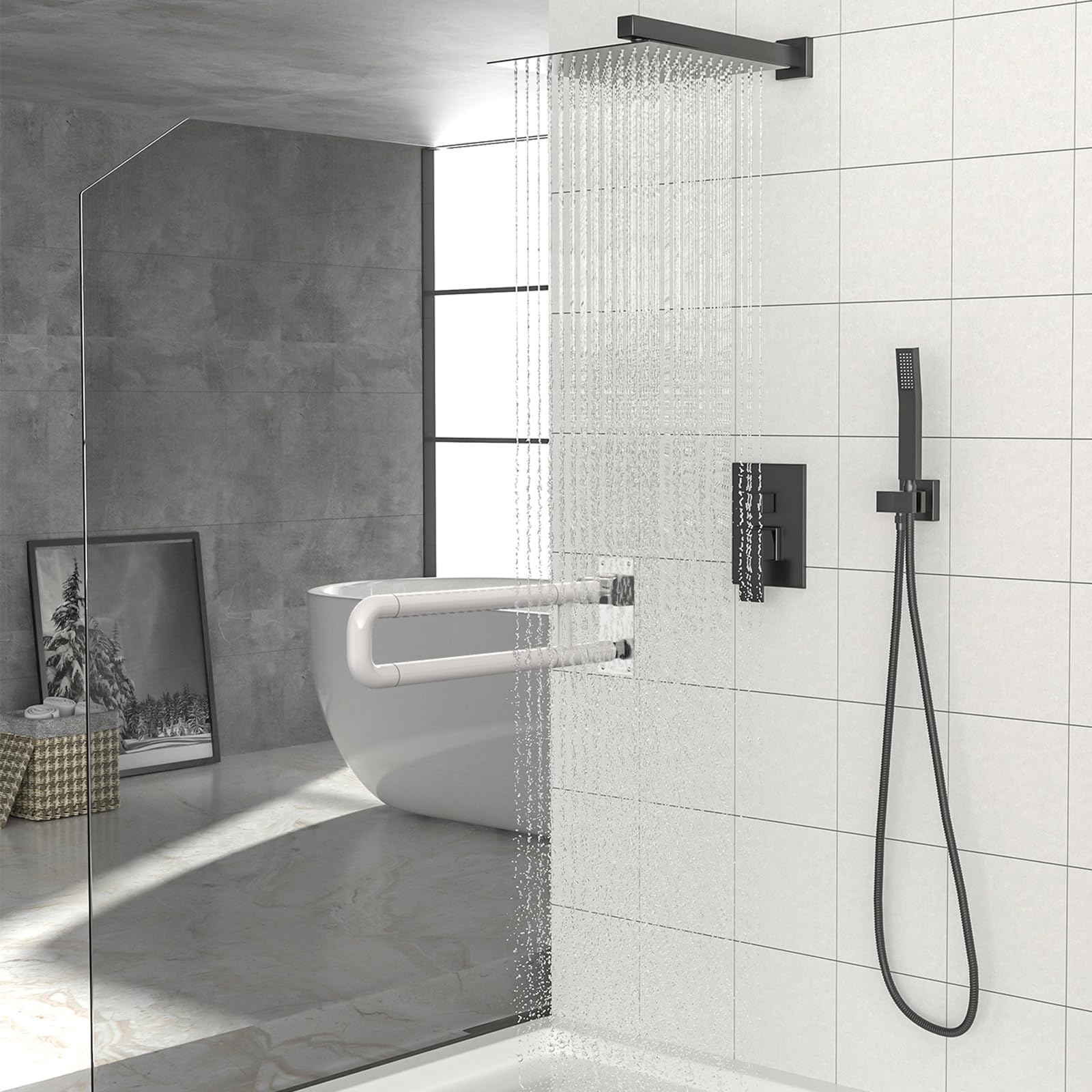 Barra de Apoyo Baño, Mango de movilidad para la Bañera, Baño (75cm) | Baranda de Baño, SUS 304 mango de seguridad antideslizante con fluorescencia para baño, bañera Antideslizante Durable