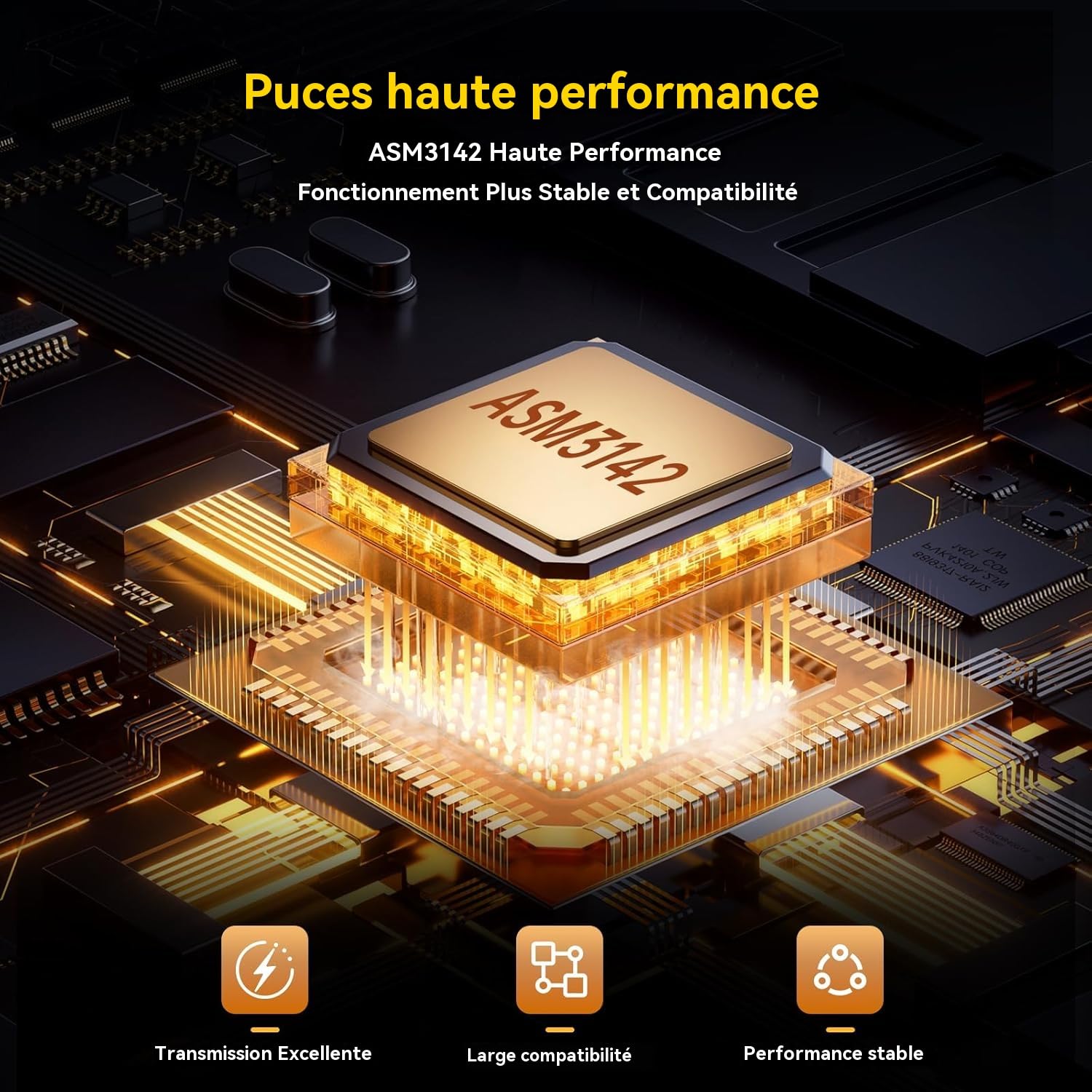 10Gbps Carte PCIE USB C 3.2 Gen 2, Carte d'Extension 2-Port PCle vers USB C, Adaptateur PCI Express 3.0 x4 pour PC de Bureau, Enceintes SSD, Stations de Travail, Sauvegarde de Fichiers, Données seulem