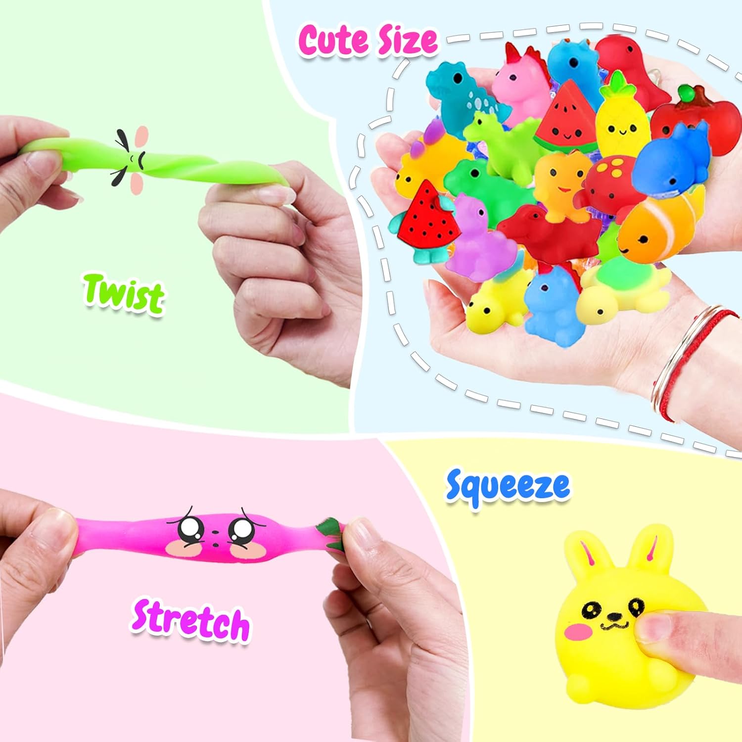 Squishies Toys Bulk 120PCS, Party Favors for Kids, Goodie Bag Stuffers, Classroom Prizes, Treasure Box Toys, Stress Relief Fidget Toys, Birthday Gifts for Boys Girls
