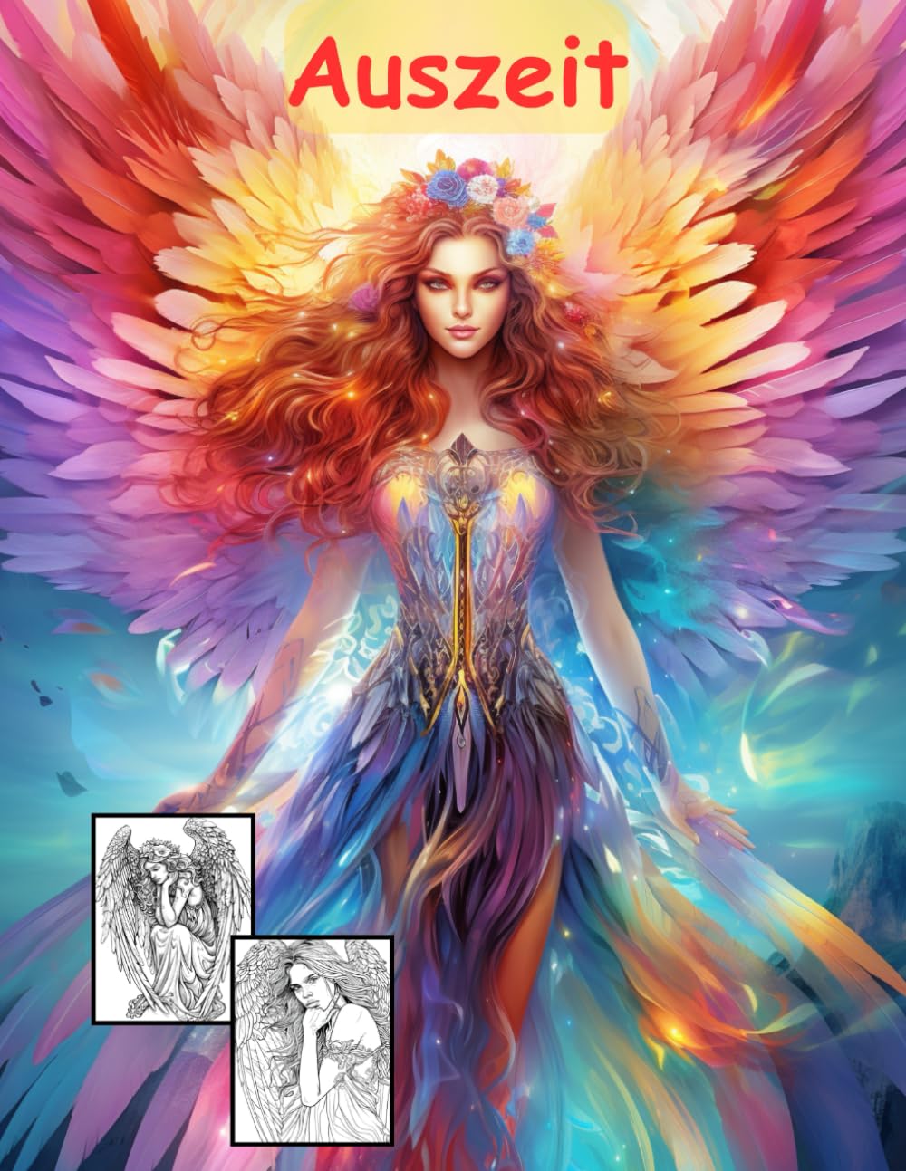 AUSZEIT Angel Woman Engel Coloring Pages -Malbuch für Erwachsene -Entspannung und Stressabbau -Ruhe und Gelassenheit: -ein magisches Ausmalbuch mit 50 ... dich -Anti-Stress -traumhafte Engel-Mädchen