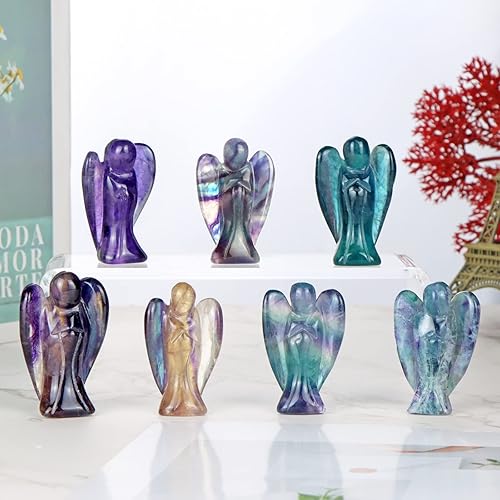 Miniatura 4 de Hxswkk Estatuas de ángel de cristal curativo para decoración del hogar, figuras de ángel de la guarda, ángel de la paz, ángel de bolsillo, regalos