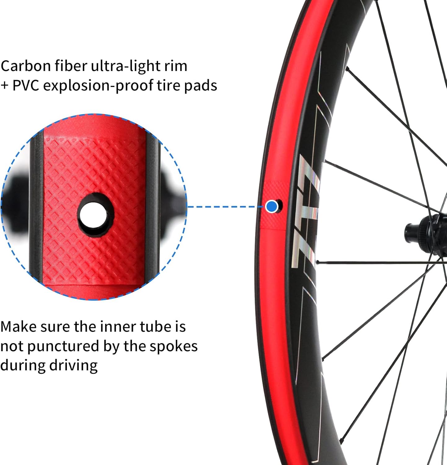 ZTZ 700C Carbon Road Bike Wheelset, Ultralight 37/46mm Disc Brake Bike Wheels,Front & Rear 24H High-Strength 700c Clincher Rims, Compatible with 8-11 Speed Cassettes