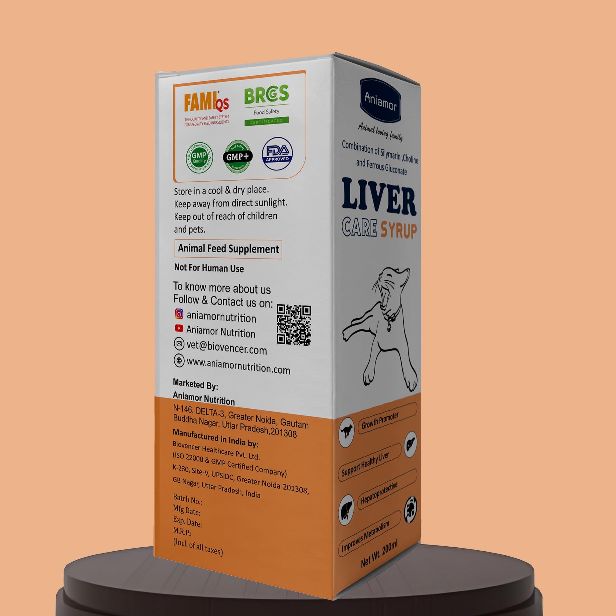 Aniamor Liver Care Syrup for Dogs and Cats | Helps in Liver detoxification | Dogs and Cats Supplements | for All Life Stages | Chicken Flavour | 200ml 1