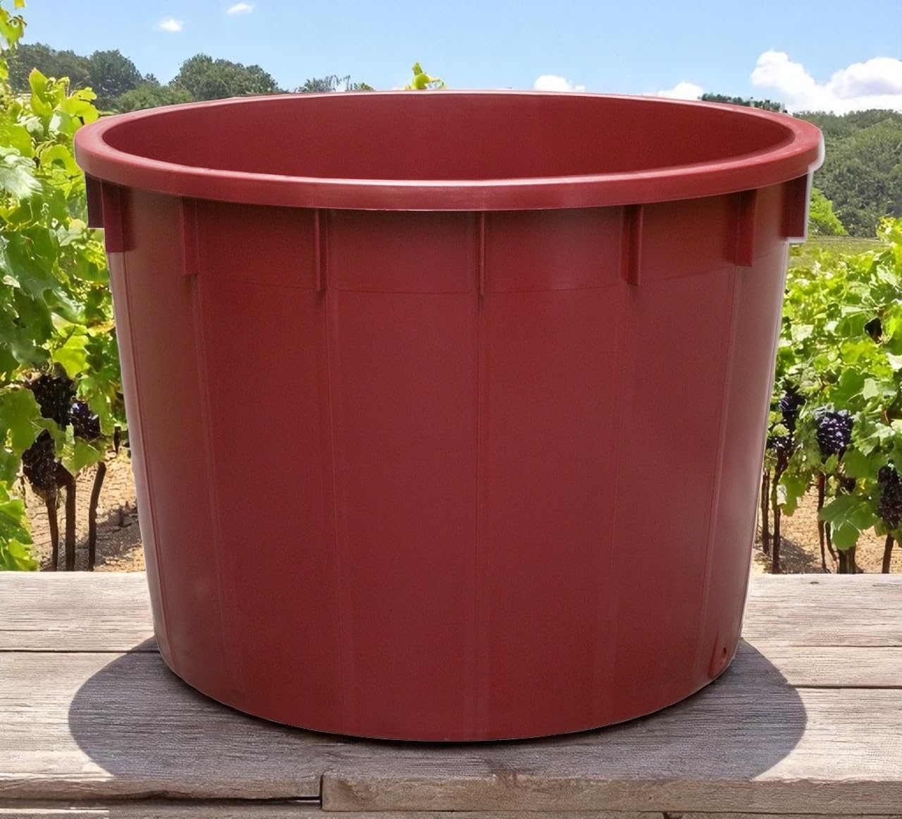 Mobil Plastic | Mastello alimentare 1000 litri in plastica resistente | Per vendemmia, alimenti e liquidi | Color vinaccia