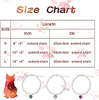 Vista 6 de Collar de perro con perlas y diamantes de imitación para perros pequeños, accesorios para collar de mascotas (S, azul marino)