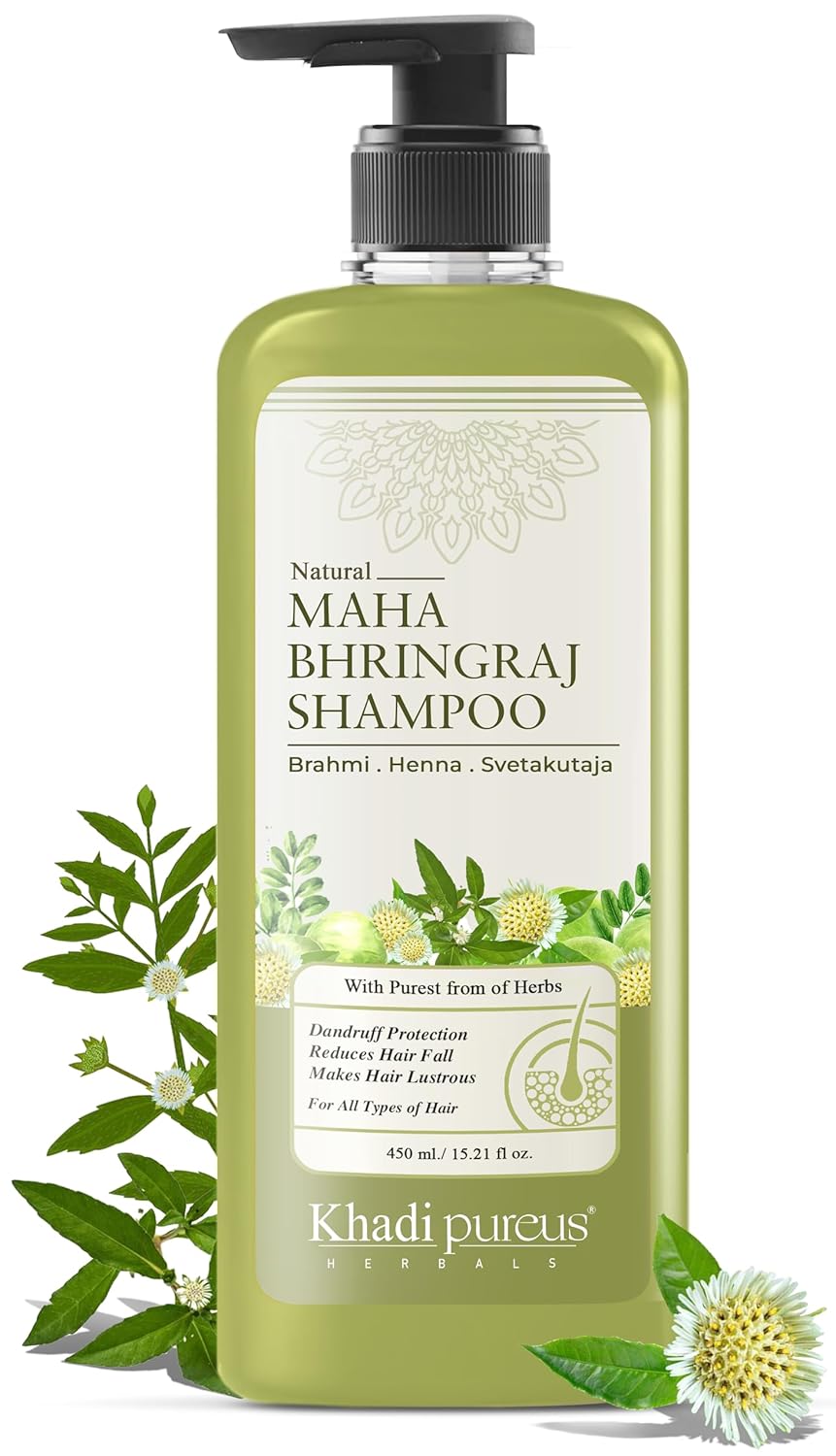 PUREUS Khadi Herbals Shreekesha Maha Bhringraj Shampoo For Healthy Hair