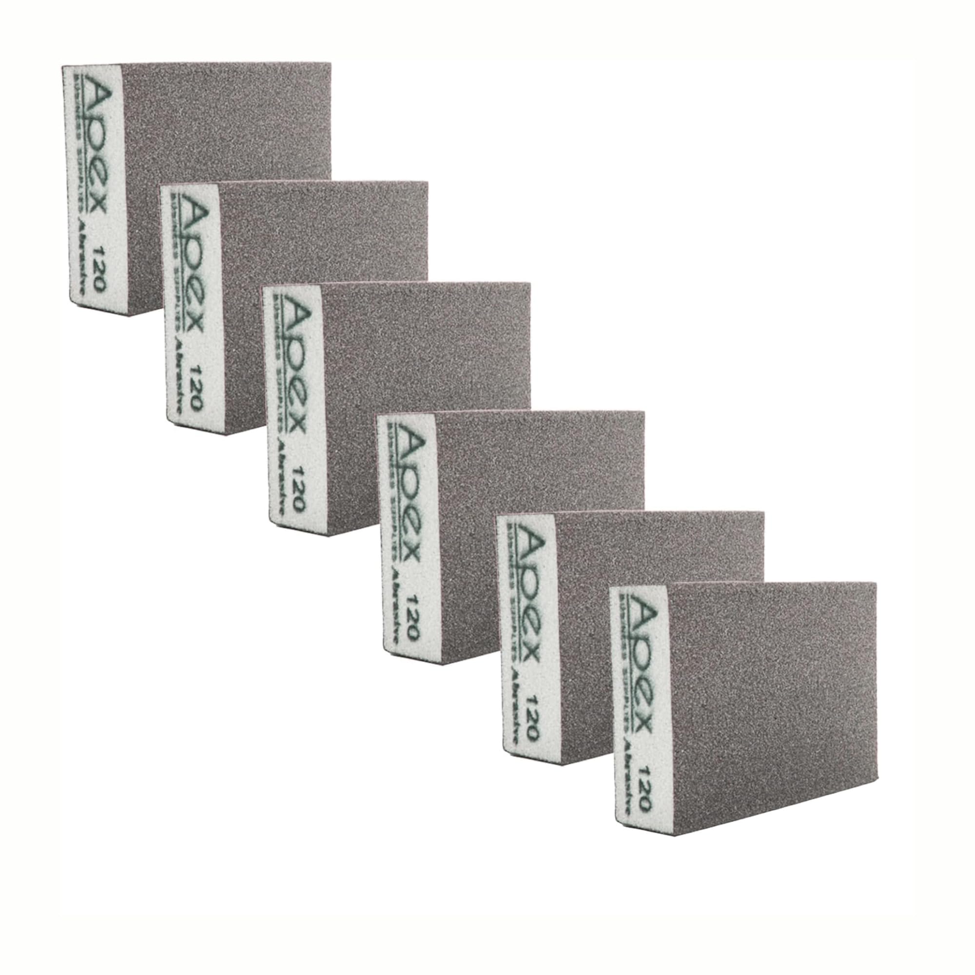 6pcs Sanding Blocks P120 Wet and Dry Sanding Sponge | Fine Sanding Pads | Dual Use Abrasives Pads | Reusable & Rust Removal Sanding Block For Wood, Paint Walls and Metal