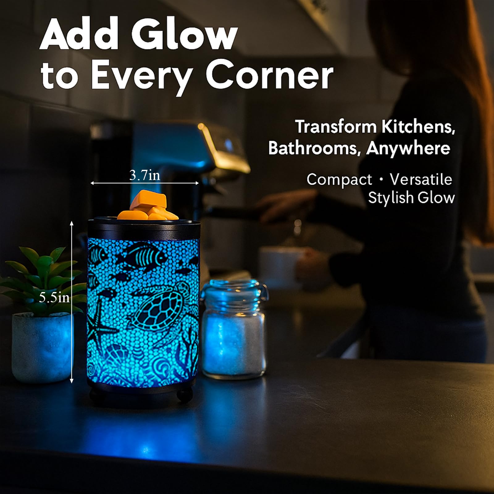 Leyoue Electric Wax Melt Warmer PTC Heating Plate with 7 Colors LED Changing Light Wax Warmer Fragrance Warmer for Home Office Gifts & Decor()