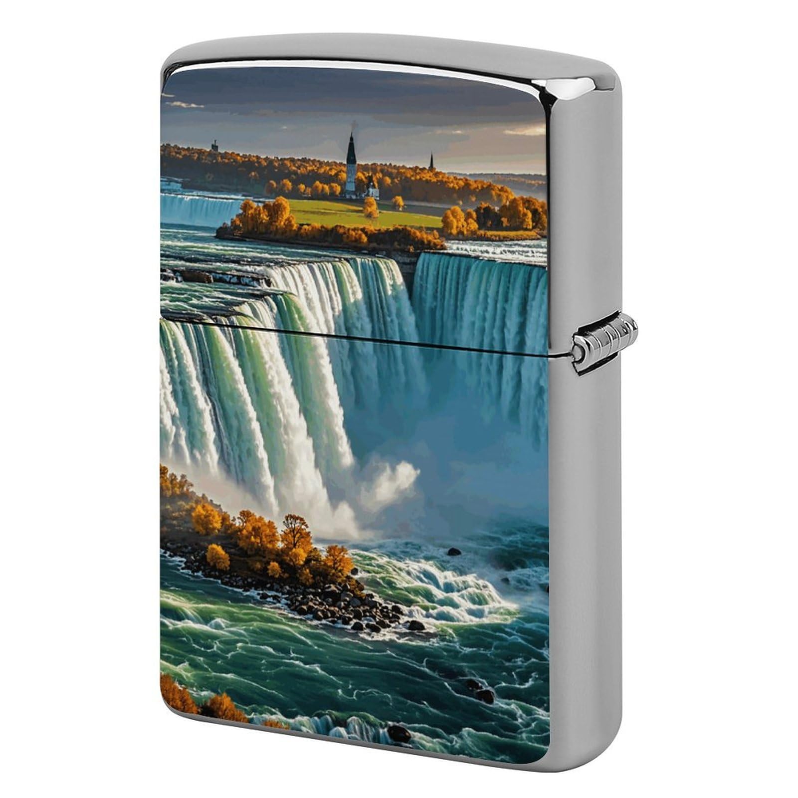 Niagara Fall Lighter Case for Men, Personalized Lighter Cover for Valentine's Day Gifts, Flip-Top Lighters Shell for Outdoor, Portable Lighters Protective Sleeve