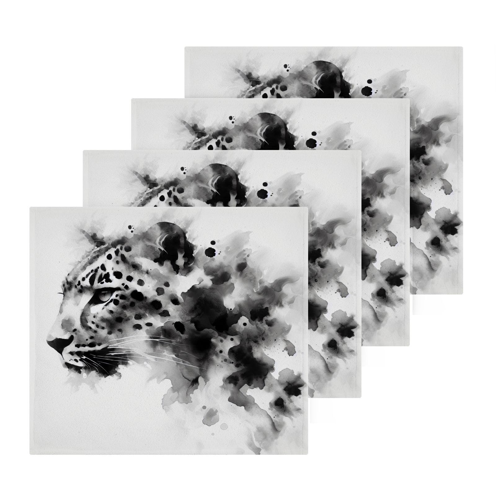 PaChyLuu 6 Pack Black and White Cotton Washcloths Highly Absorbent Face Cloth Reusable Body Towels, Gentle for Sensitive Skin, 12 x 12 Inch