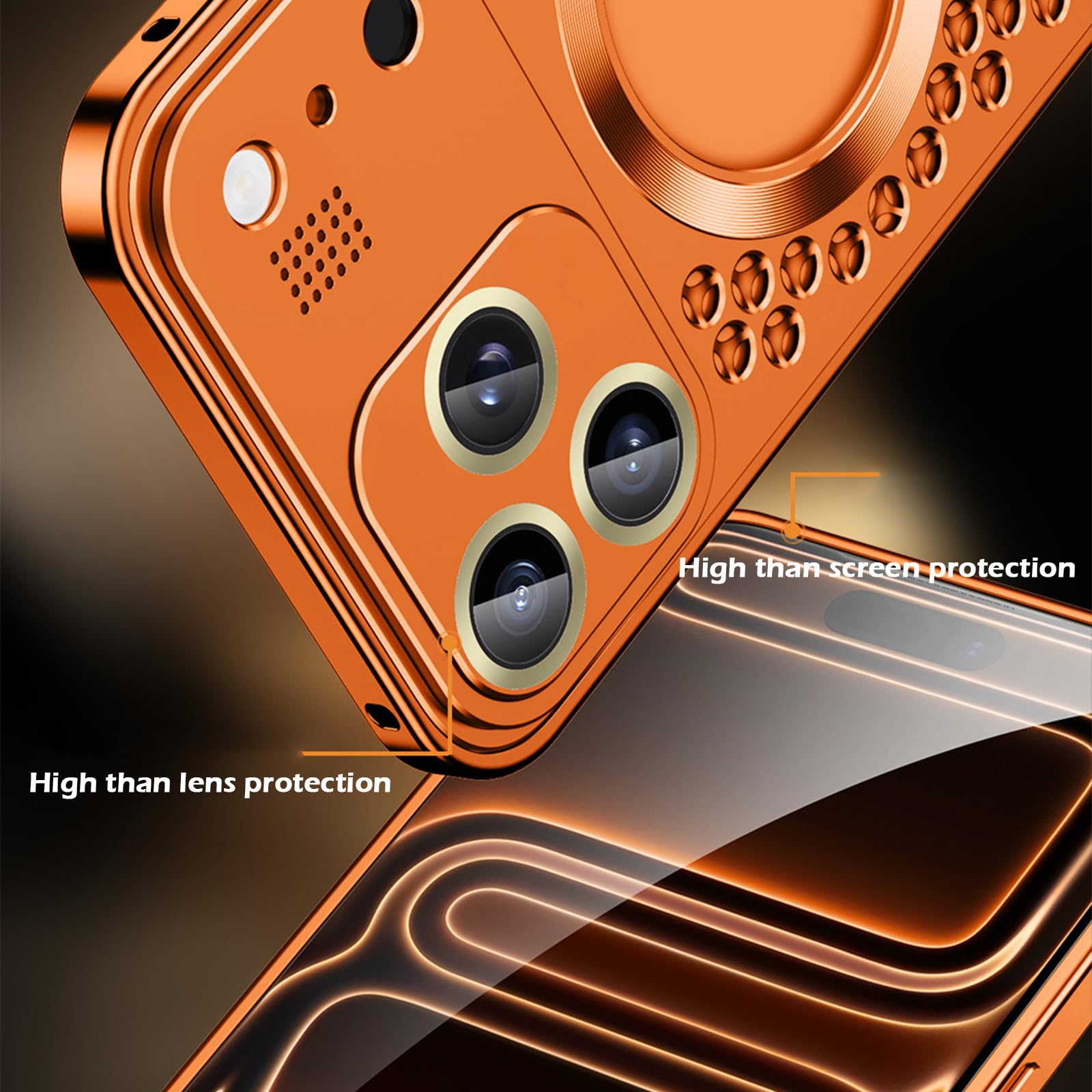 Etui na aromaterapię do iPhone'a 17, kompatybilne z MagSafe, wbudowany zapach oceanu, aluminium, metal, ultralekkie, puste, pełne pokrycie, ochrona aparatu, szare