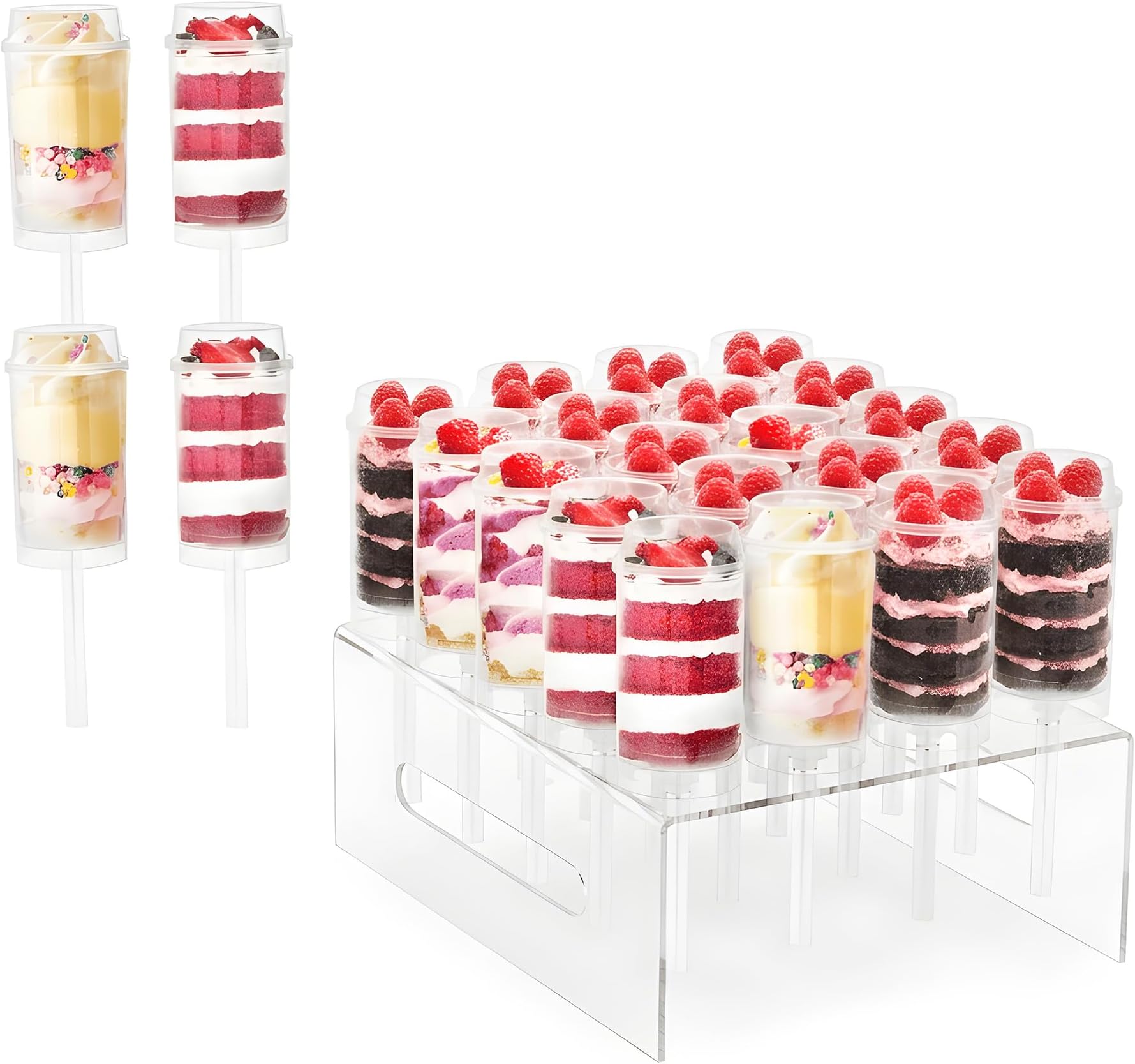 20 Hole Push Pop Cake Stand and 24 Clear Push-Up Cake Pop Shooter