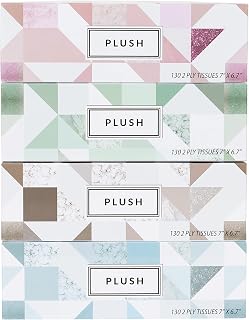 Plush Facial Tissues 130 Per Box Size 7" X 6.9" 2 Ply,Soft, Smooth, Great for Bathroom, Office, Store, School,Home, Kitche... Price In India