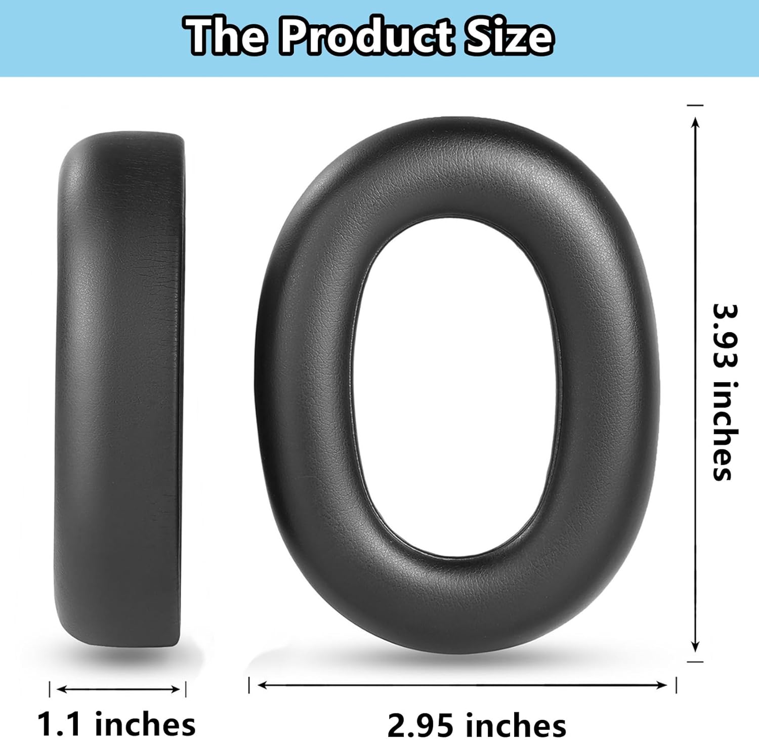 Voyager Surround 80 Earpads Replacement Compatible with Poly Voyager Surround 80 UC Bluetooth Headset Ear Pads Ear Cushions Protein Leather High-Density Foam Black