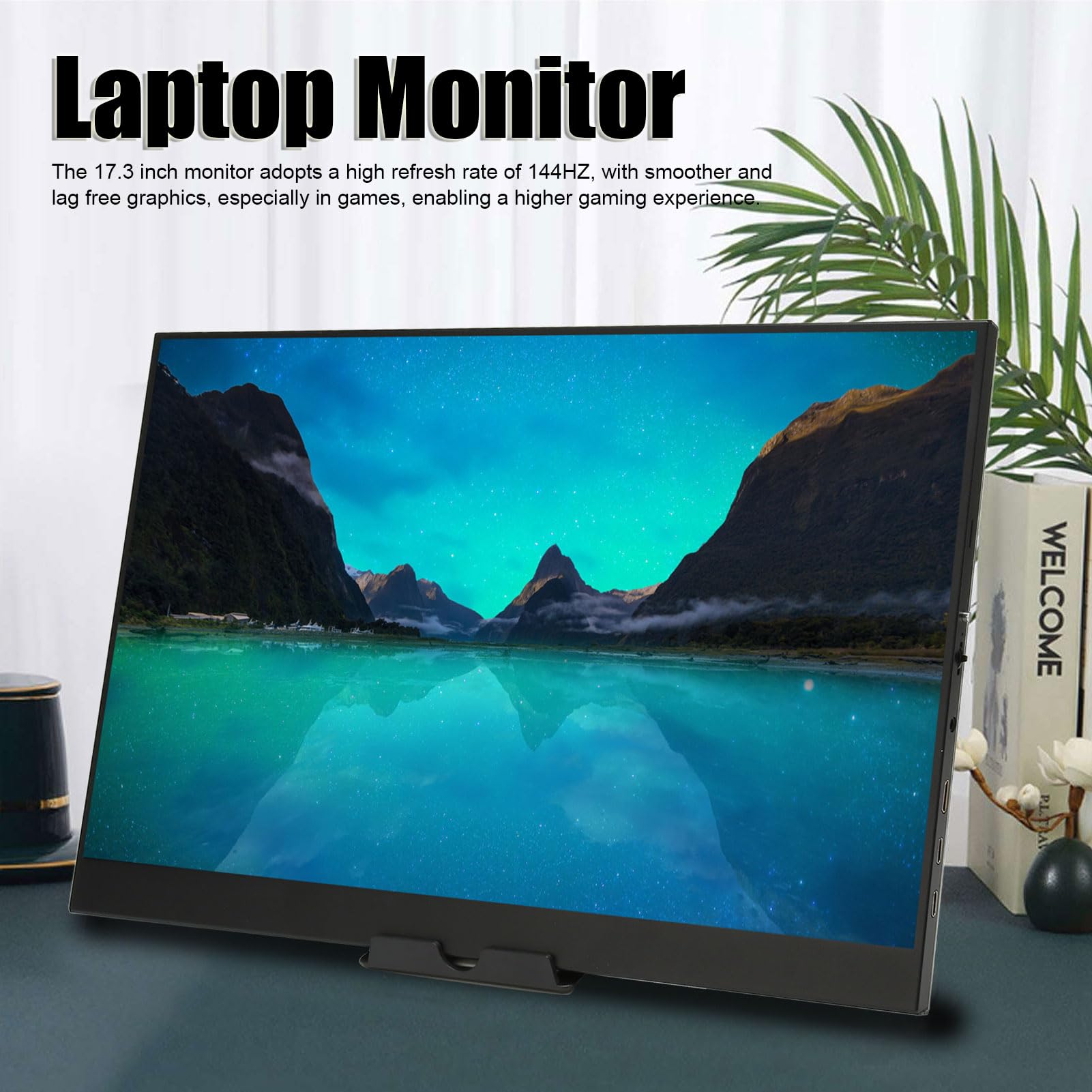 Przenośny Monitor, 17-calowy Ekran Dotykowy, 1920 X 1200 144 Hz Ekran do Pielęgnacji Oczu Typ C Monitor do Gier, Podwójny Głośnik Wyświetlacz Komputera HDMI Typu C do Laptopa PC