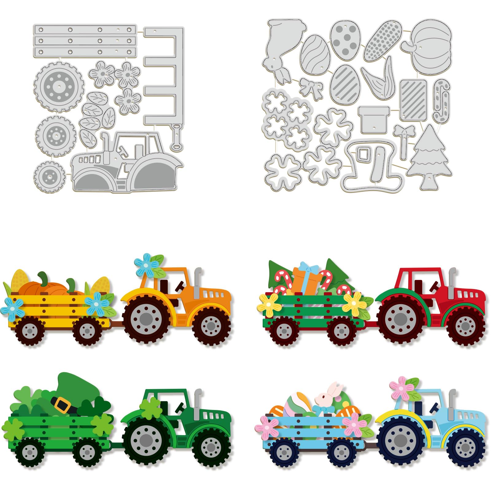 GLOBLELAND Tractor Cutting Die Tractor Cut Dies Metal Stencils for DIY Scrapbooking Cutting Die for Paper Cards Making Cutting Dies DIY Album Card Making Decor Craft